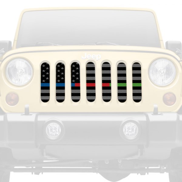 Dirty Acres® - 1-Pc American Tactical Back the Blue, Red, Green Style Perforated Main Grille