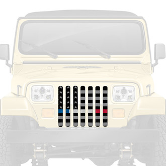 Dirty Acres® - 1-Pc American Tactical Back the Blue, White and Red Style Perforated Main Grille