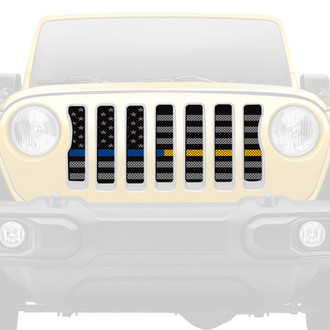 Dirty Acres® - 1-Pc American Tactical Back the Blue and Gold Style Perforated Main Grille