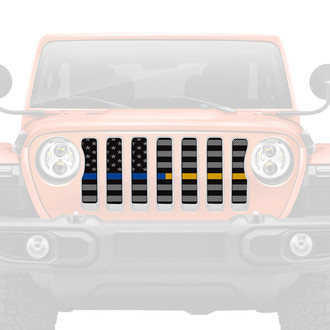 Dirty Acres® - 1-Pc American Tactical Back the Blue and Gold Style Perforated Main Grille