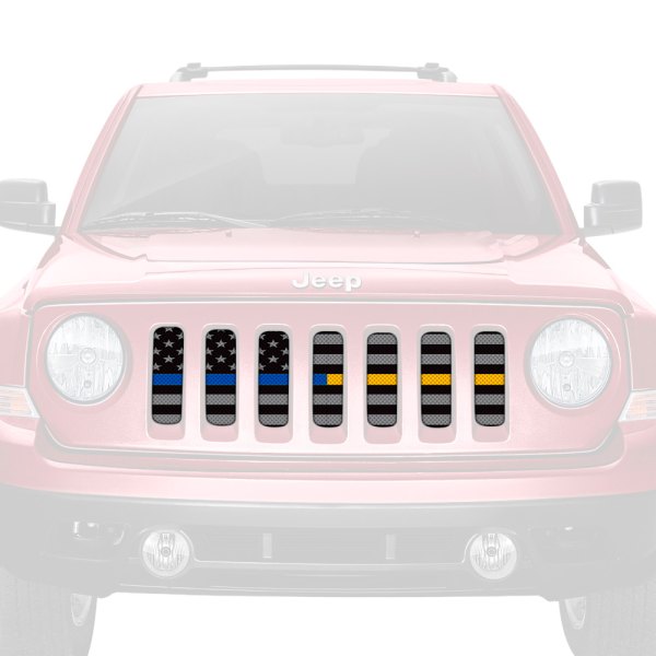Dirty Acres® - 1-Pc American Tactical Back the Blue and Gold Style Perforated Main Grille