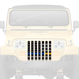 Dirty Acres® - 1-Pc American Tactical Back the Blue and Gold Style Perforated Main Grille