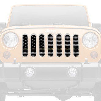 Dirty Acres® - 1-Pc Tactical Woodland Stripe Flag Style Perforated Main Grille