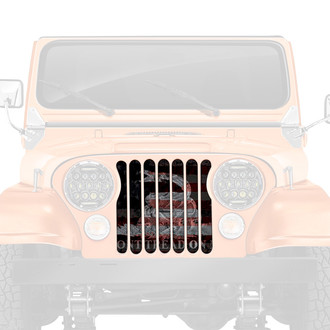 Dirty Acres® - 1-Pc Tactical American Gadsden Flag Style Perforated Main Grille