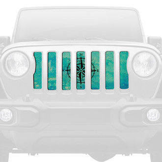 Dirty Acres® - 1-Pc Teal Compass Style Perforated Main Grille