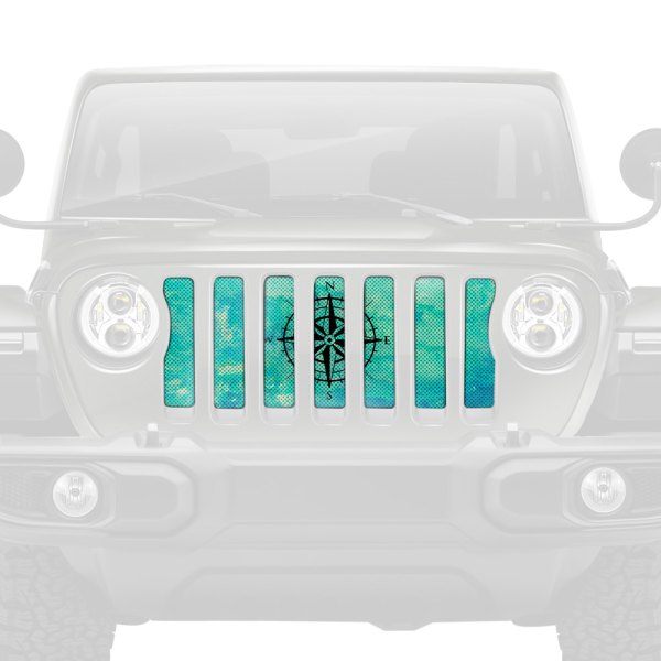 Dirty Acres® - 1-Pc Teal Compass Style Perforated Main Grille