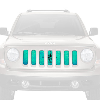 Dirty Acres® - 1-Pc Teal Compass Style Perforated Main Grille