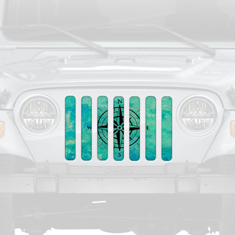 Dirty Acres® - 1-Pc Teal Compass Style Perforated Main Grille