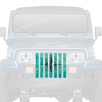 Dirty Acres® - 1-Pc Teal Compass Style Perforated Main Grille