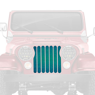 Dirty Acres® - 1-Pc Fleck Style Bright Teal Perforated Main Grille