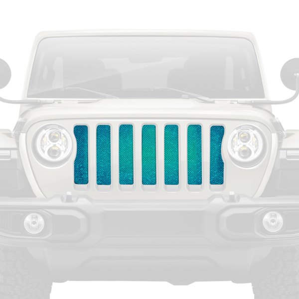 Dirty Acres® - 1-Pc Fleck Style Bright Teal Perforated Main Grille