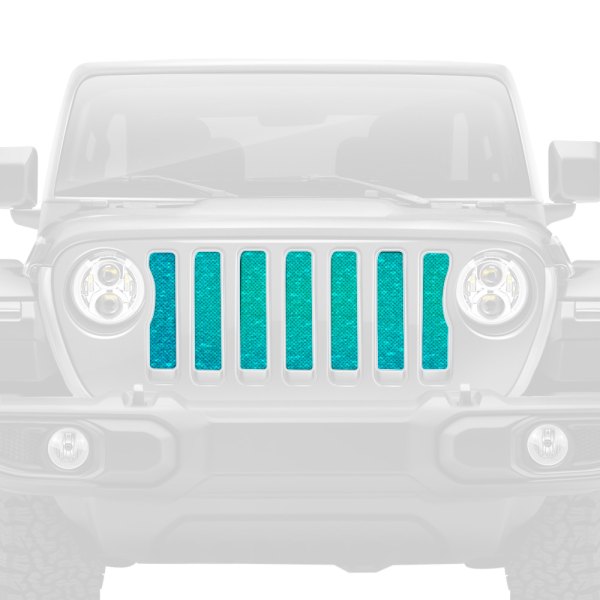 Dirty Acres® - 1-Pc Fleck Style Bright Teal Perforated Main Grille