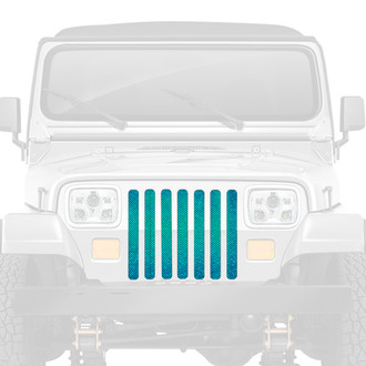 Dirty Acres® - 1-Pc Fleck Style Bright Teal Perforated Main Grille