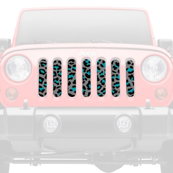 Dirty Acres® - 1-Pc Leopard Print Style Teal Perforated Main Grille