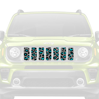 Dirty Acres® - 1-Pc Leopard Print Style Teal Perforated Main Grille