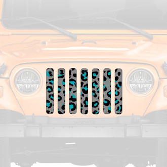 Dirty Acres® - 1-Pc Leopard Print Style Teal Perforated Main Grille