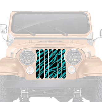 Dirty Acres® - 1-Pc Teal Zebra Style Perforated Main Grille