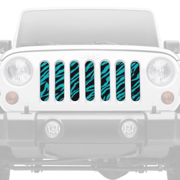 Dirty Acres® - 1-Pc Teal Zebra Style Perforated Main Grille