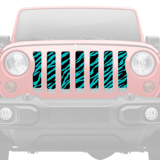 Dirty Acres® - 1-Pc Teal Zebra Style Perforated Main Grille