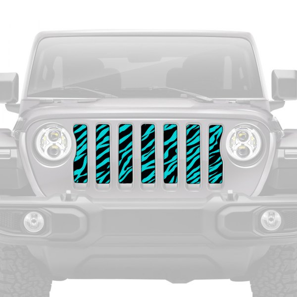 Dirty Acres® - 1-Pc Teal Zebra Style Perforated Main Grille