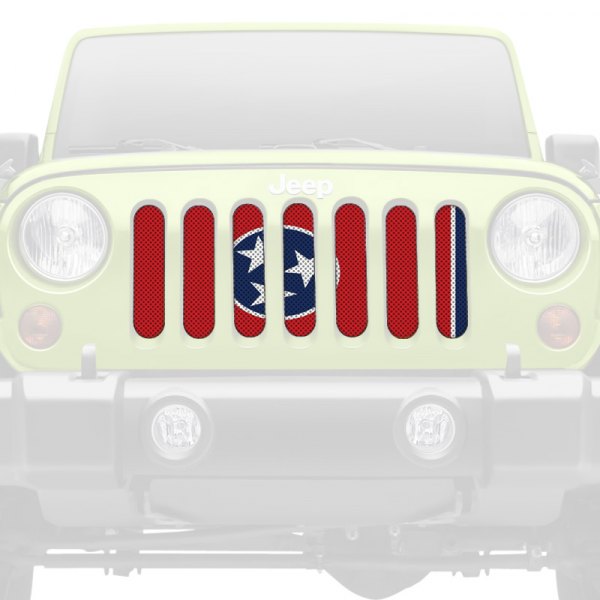 Dirty Acres® - 1-Pc Tennessee State Flag Style Perforated Main Grille