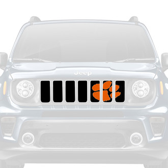 Dirty Acres® - 1-Pc Tiger Paw Print Style Orange/Black Perforated Main Grille