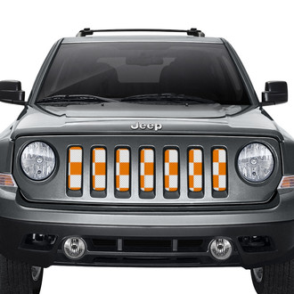 Dirty Acres® - 1-Pc Tennessee Checkerboard Style Orange/White Perforated Main Grille