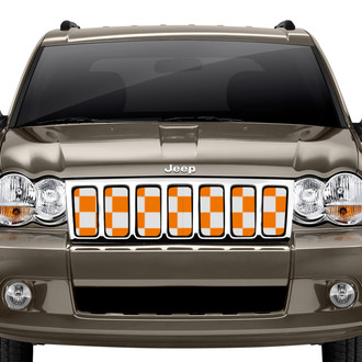 Dirty Acres® - 1-Pc Tennessee Checkerboard Style Orange/White Perforated Main Grille