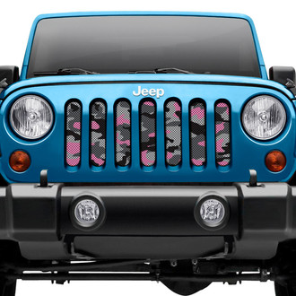 Dirty Acres® - 1-Pc Tactical Camo Style Pink/Black/Gray Perforated Main Grille
