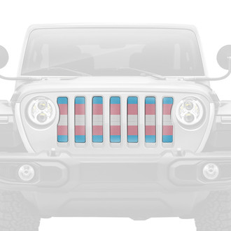 Dirty Acres® - 1-Pc Transgender Flag Style Perforated Main Grille