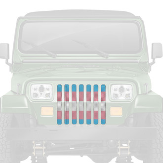 Dirty Acres® - 1-Pc Transgender Flag Style Perforated Main Grille