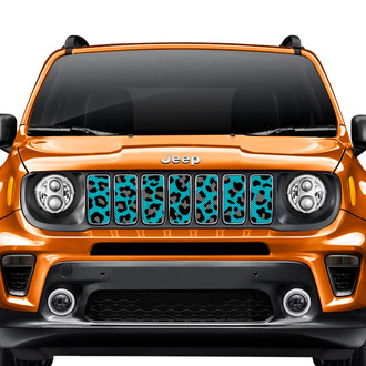 Dirty Acres® - 1-Pc Leopard Print Style Turquoise/Black/Gray Perforated Main Grille