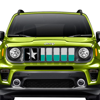 Dirty Acres® - 1-Pc Texas Flag Style Teal/White/Black Perforated Main Grille