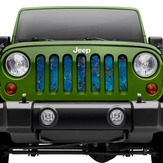 Dirty Acres® - 1-Pc Dirty Girl Undertow Camo Style Gray/Blue Perforated Main Grille