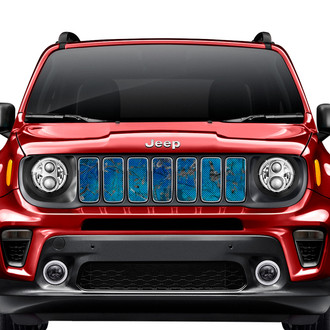 Dirty Acres® - 1-Pc Dirty Girl Undertow Camo Style Gray/Blue Perforated Main Grille