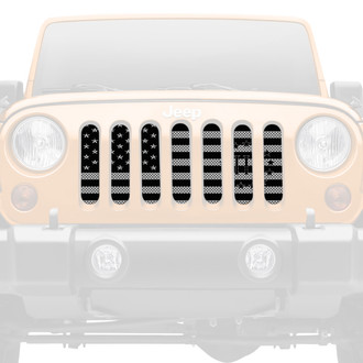 Dirty Acres® - 1-Pc Silver American III Percenters Style Perforated Main Grille