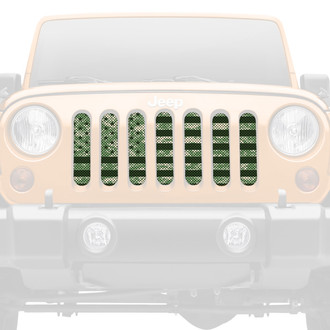 Dirty Acres® - 1-Pc American Flag Digital Green Camo Style Perforated Main Grille