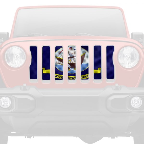 Dirty Acres® - 1-Pc US Navy Waving Flag Style Perforated Main Grille