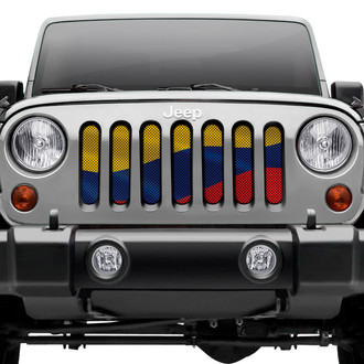 Dirty Acres® - 1-Pc Waving Columbian Flag Style Perforated Main Grille