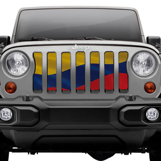 Dirty Acres® - 1-Pc Waving Columbian Flag Style Perforated Main Grille