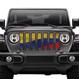 Dirty Acres® - 1-Pc Waving Columbian Flag Style Perforated Main Grille