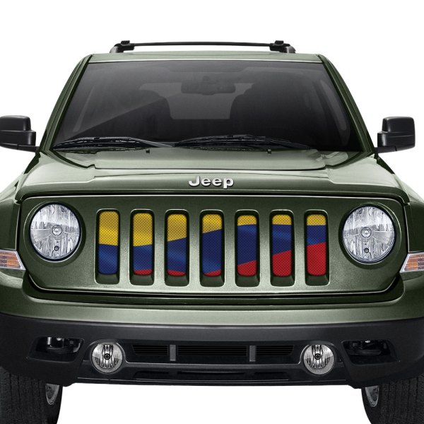 Dirty Acres® - 1-Pc Waving Columbian Flag Style Perforated Main Grille