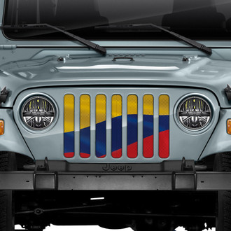 Dirty Acres® - 1-Pc Waving Columbian Flag Style Perforated Main Grille