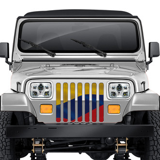 Dirty Acres® - 1-Pc Waving Columbian Flag Style Perforated Main Grille