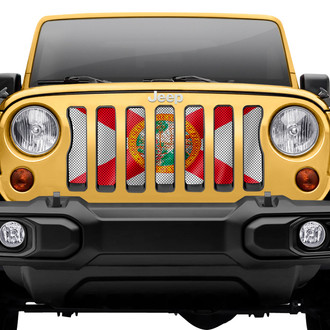Dirty Acres® - 1-Pc Waving Florida State Flag Style Perforated Main Grille