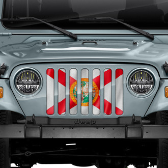 Dirty Acres® - 1-Pc Waving Florida State Flag Style Perforated Main Grille