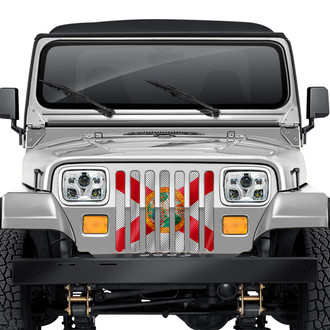 Dirty Acres® - 1-Pc Waving Florida State Flag Style Perforated Main Grille