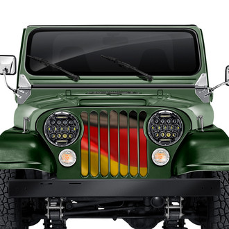 Dirty Acres® - 1-Pc Waving German Flag Style Perforated Main Grille