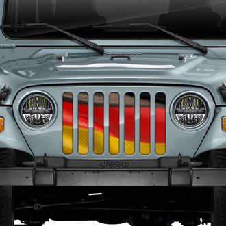 Dirty Acres® - 1-Pc Waving German Flag Style Perforated Main Grille