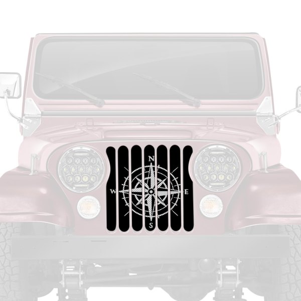 Dirty Acres® - 1-Pc White Compass Style Perforated Main Grille